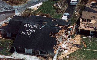 This Photo says tells many stories about Hurricane Andrew (1992).
